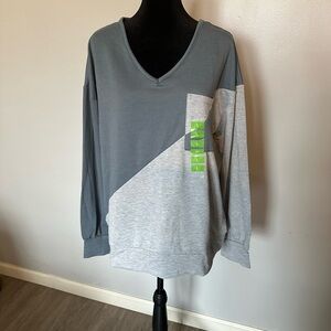 Steve Madden Charcoal V-Neck Top NWOT